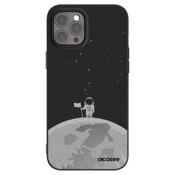 Picasee Μαύρη θήκη σιλικόνης για Apple iPhone 12 Pro Max - Astronaut