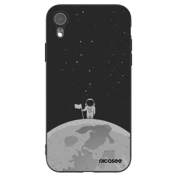 Picasee Μαύρη θήκη σιλικόνης για Apple iPhone XR - Astronaut
