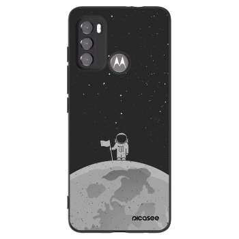 Picasee Μαύρη θήκη σιλικόνης για Motorola Moto G60 - Astronaut