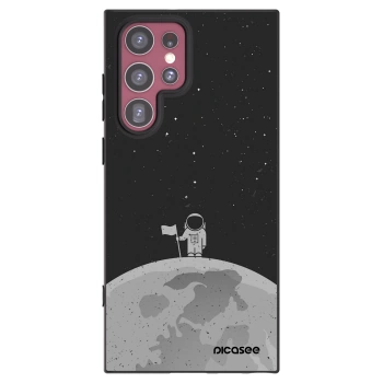 Picasee Μαύρη θήκη σιλικόνης για Samsung Galaxy S22 Ultra 5G - Astronaut