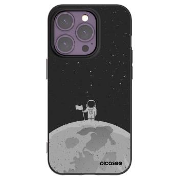 Picasee Μαύρη θήκη σιλικόνης για Apple iPhone 14 Pro - Astronaut