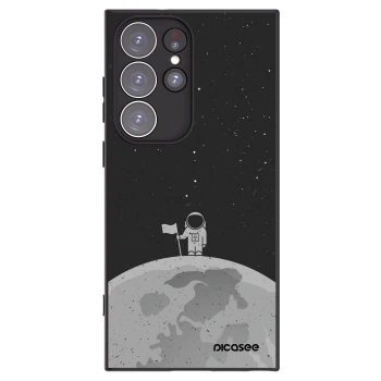 Picasee Μαύρη θήκη σιλικόνης για Samsung Galaxy S23 Ultra 5G - Astronaut