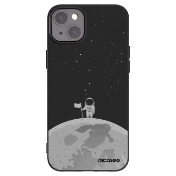 Picasee Μαύρη θήκη σιλικόνης για Apple iPhone 15 Plus - Astronaut