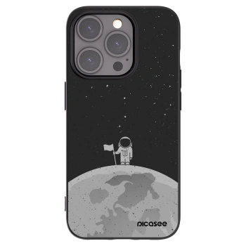 Picasee Μαύρη θήκη σιλικόνης για Apple iPhone 15 Pro - Astronaut