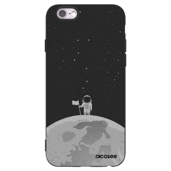 Picasee Μαύρη θήκη σιλικόνης για Apple iPhone 6/6S - Astronaut