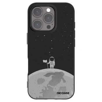 Picasee Μαύρη θήκη σιλικόνης για Apple iPhone 16 Pro - Astronaut