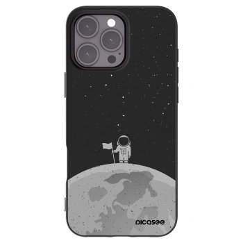 Picasee Μαύρη θήκη σιλικόνης για Apple iPhone 16 Pro Max - Astronaut
