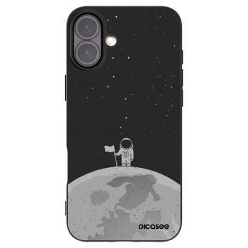 Picasee Μαύρη θήκη σιλικόνης για Apple iPhone 16 Plus - Astronaut