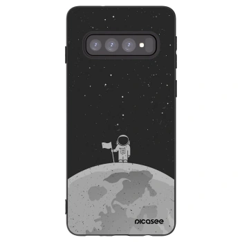 Picasee Μαύρη θήκη σιλικόνης για Samsung Galaxy S10 G973 - Astronaut