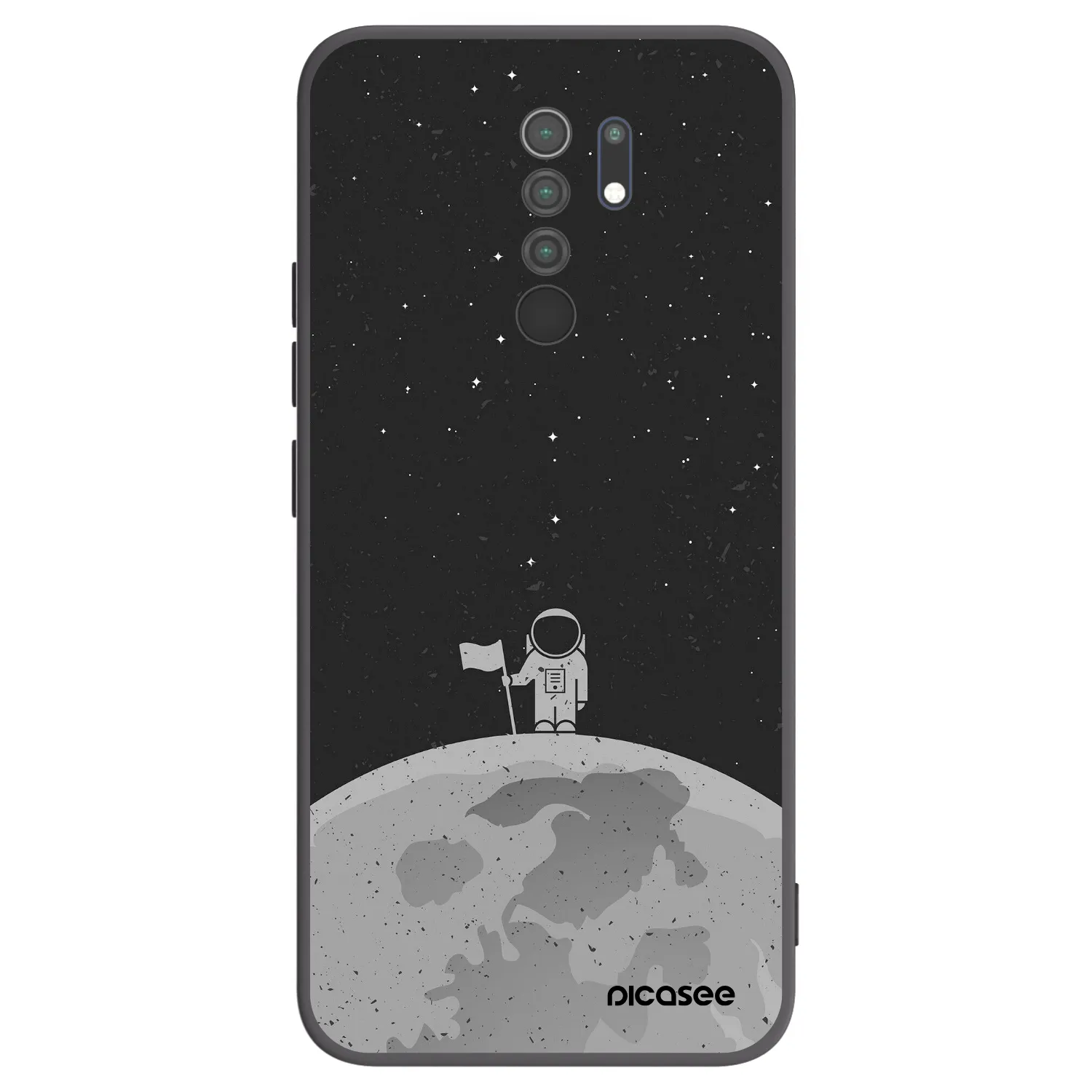 Picasee Μαύρη θήκη σιλικόνης για Xiaomi Redmi 9 - Astronaut