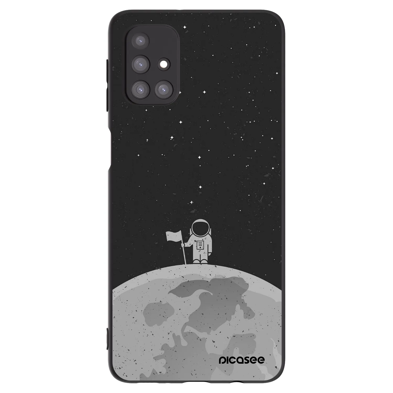 Picasee Μαύρη θήκη σιλικόνης για Samsung Galaxy M31s - Astronaut