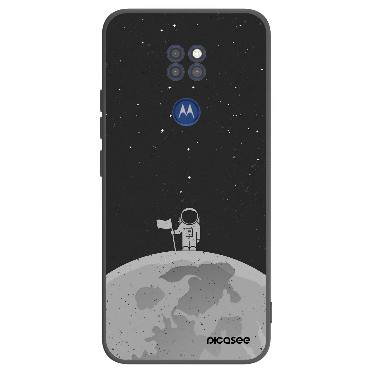 Picasee Μαύρη θήκη σιλικόνης για Motorola Moto G9 Play - Astronaut