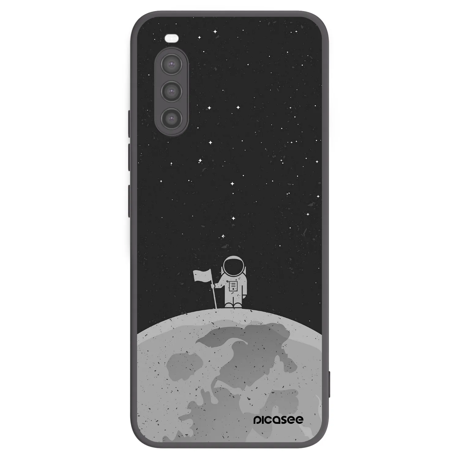Picasee Μαύρη θήκη σιλικόνης για Sony Xperia 10 II - Astronaut