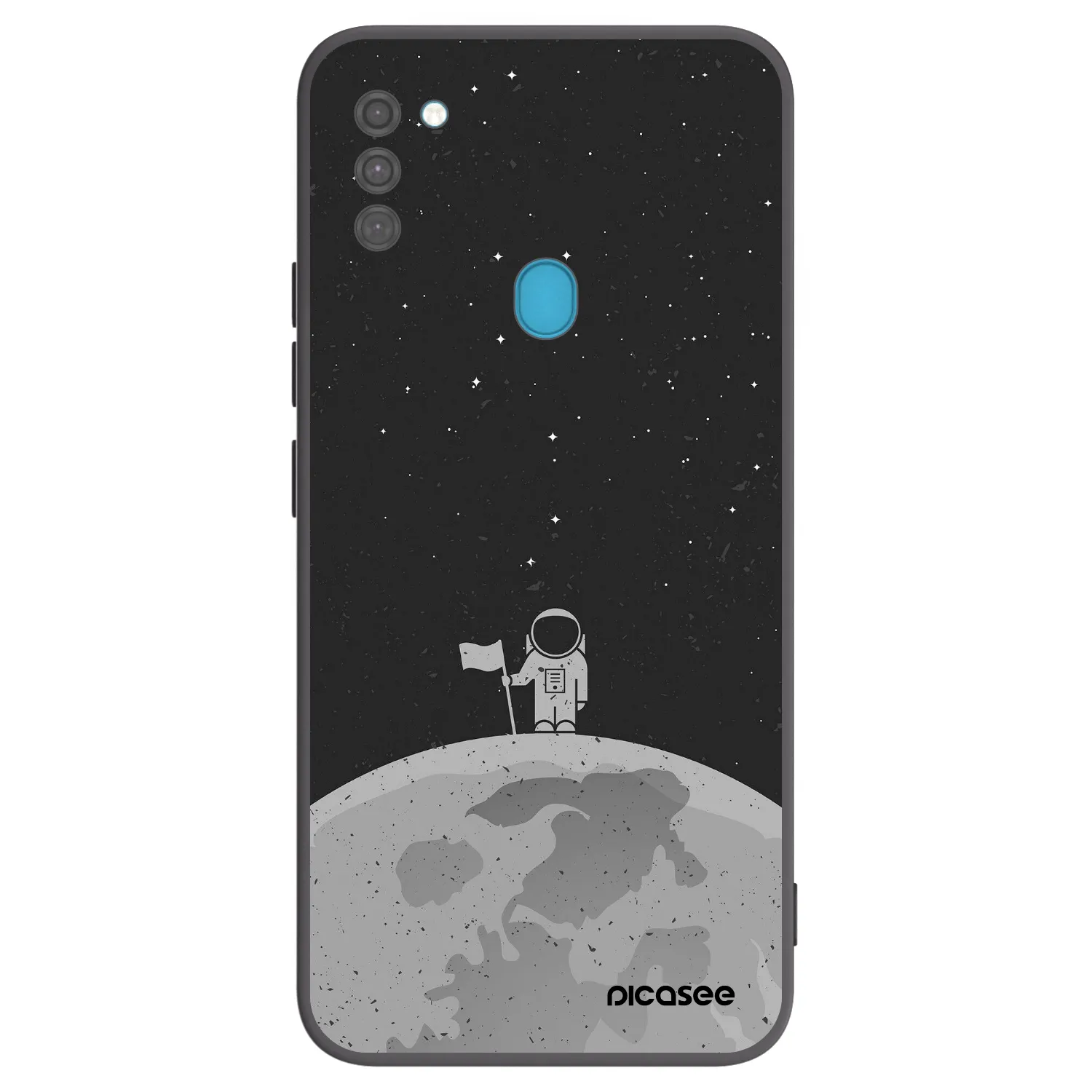 Picasee Μαύρη θήκη σιλικόνης για Samsung Galaxy M11 - Astronaut