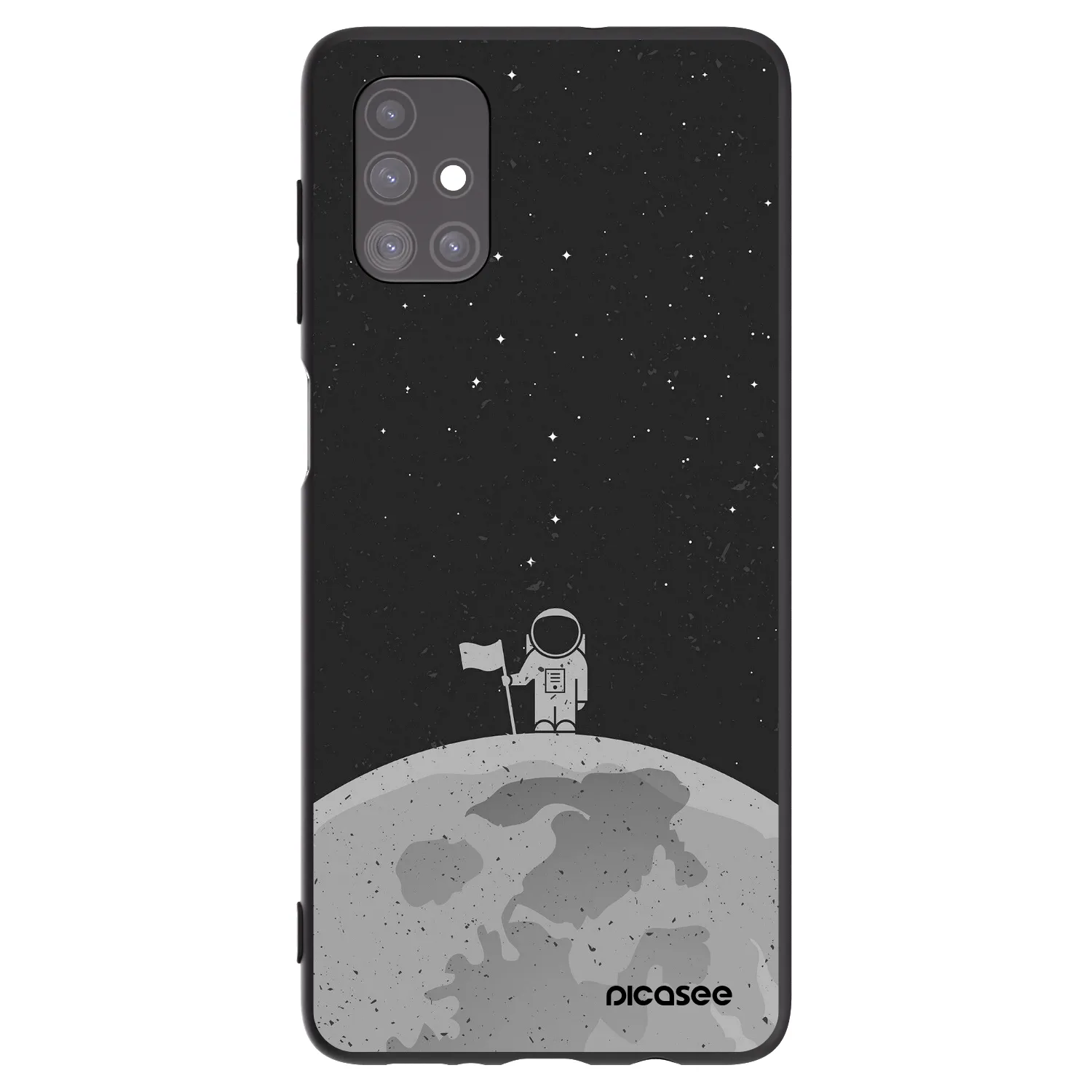 Picasee Μαύρη θήκη σιλικόνης για Samsung Galaxy M51 M515F - Astronaut