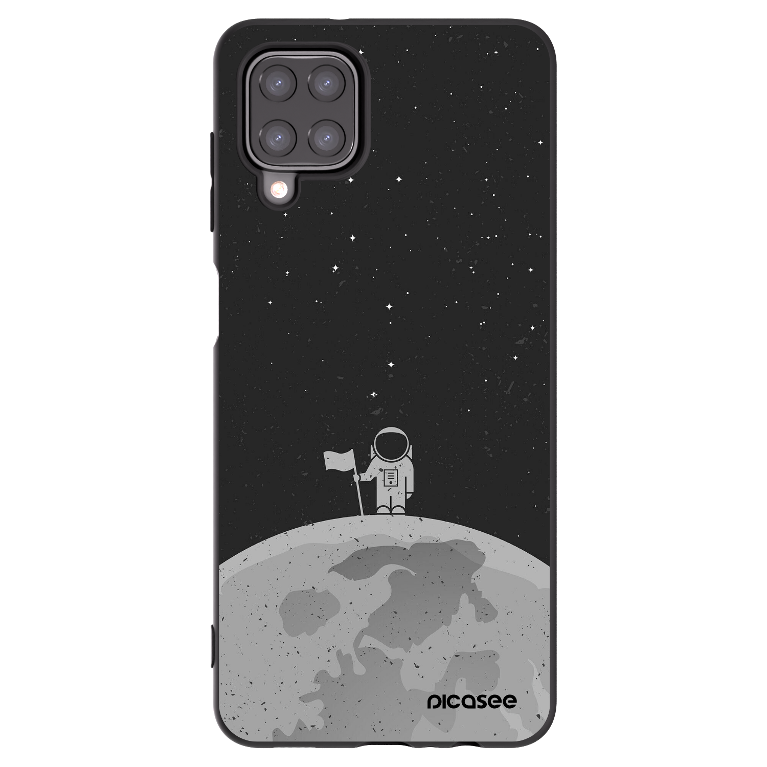 Picasee Μαύρη θήκη σιλικόνης για Samsung Galaxy A12 A125F - Astronaut