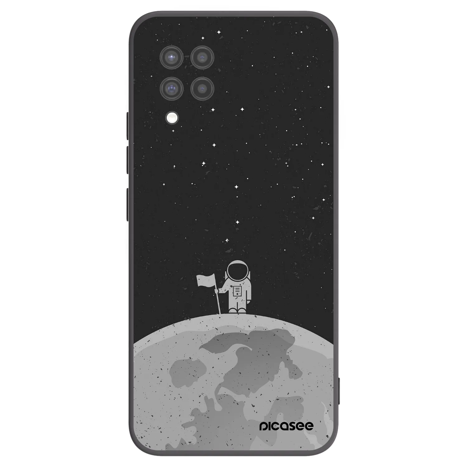 Picasee Μαύρη θήκη σιλικόνης για Samsung Galaxy A42 A426B - Astronaut