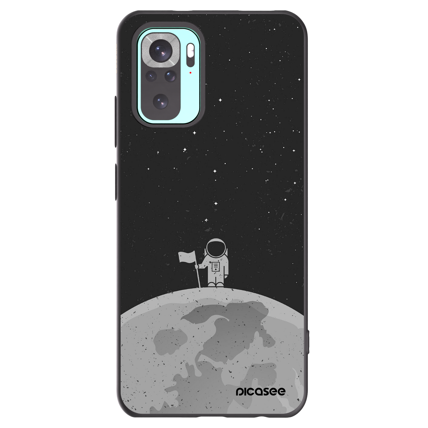 Picasee Μαύρη θήκη σιλικόνης για Xiaomi Redmi Note 10 Pro - Astronaut