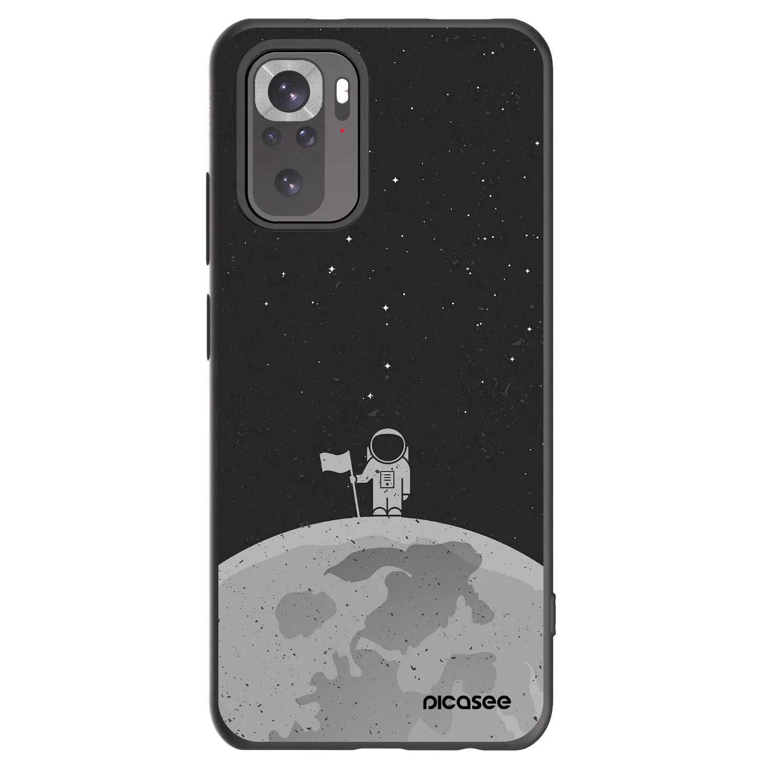 Picasee Μαύρη θήκη σιλικόνης για Xiaomi Redmi Note 10S - Astronaut