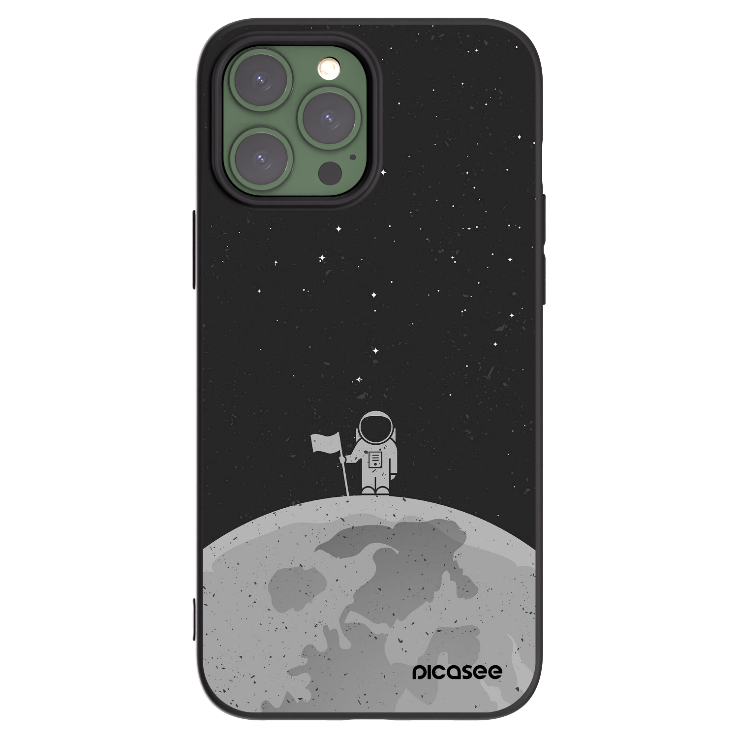 Picasee Μαύρη θήκη σιλικόνης για Apple iPhone 13 Pro Max - Astronaut