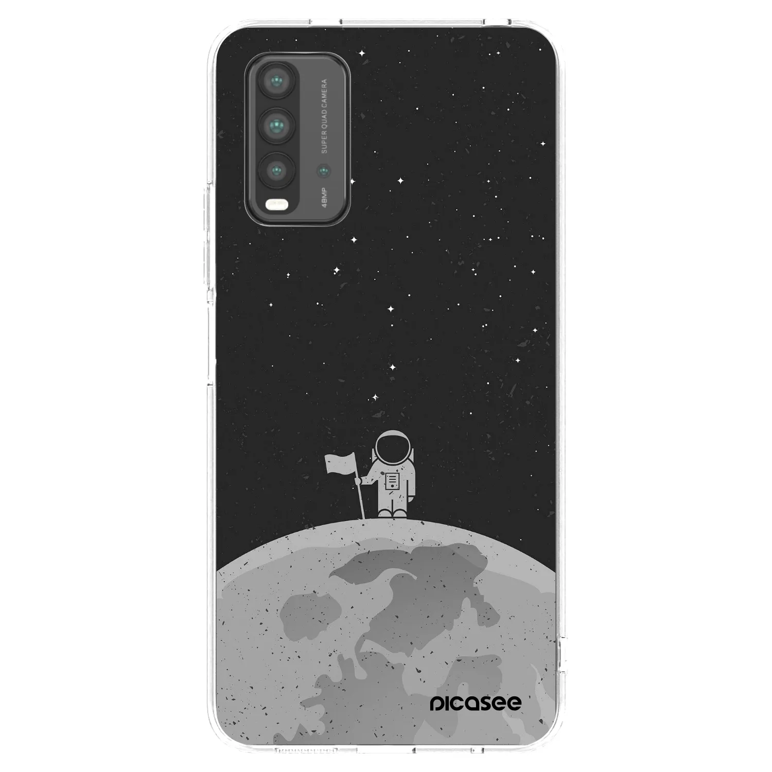 Picasee Μαύρη θήκη σιλικόνης για Xiaomi Redmi 9T - Astronaut