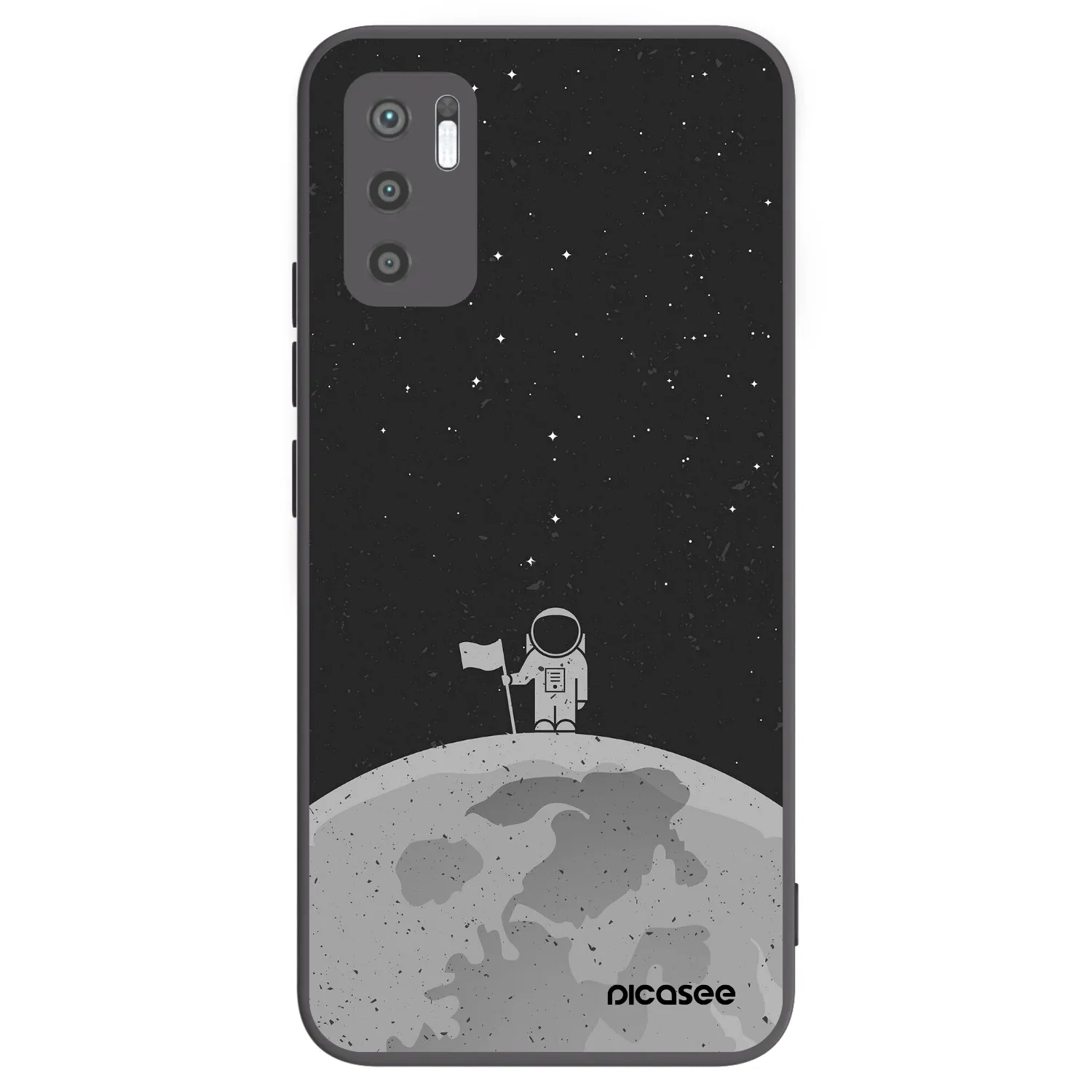Picasee Μαύρη θήκη σιλικόνης για Xiaomi Redmi Note 10 5G - Astronaut