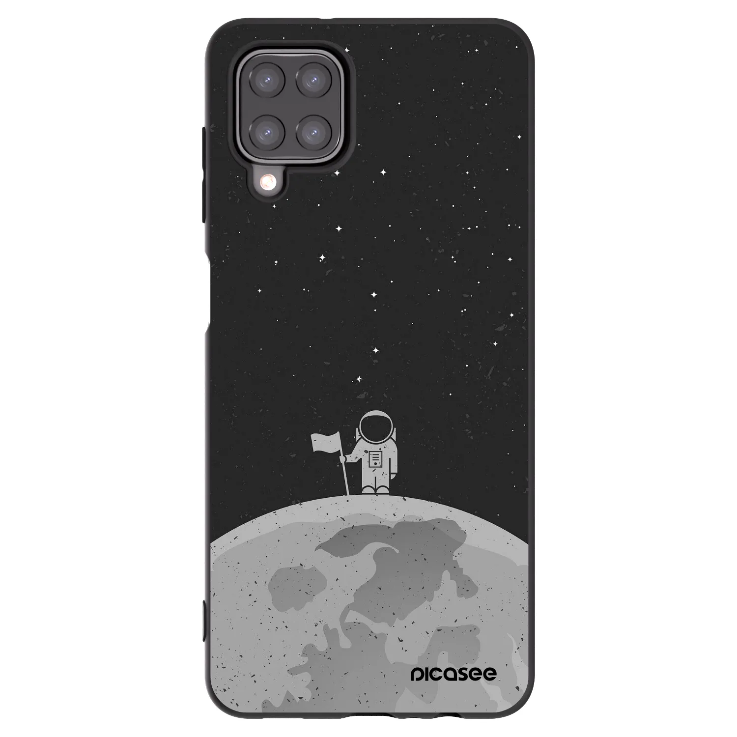 Picasee Μαύρη θήκη σιλικόνης για Samsung Galaxy M12 M127F - Astronaut