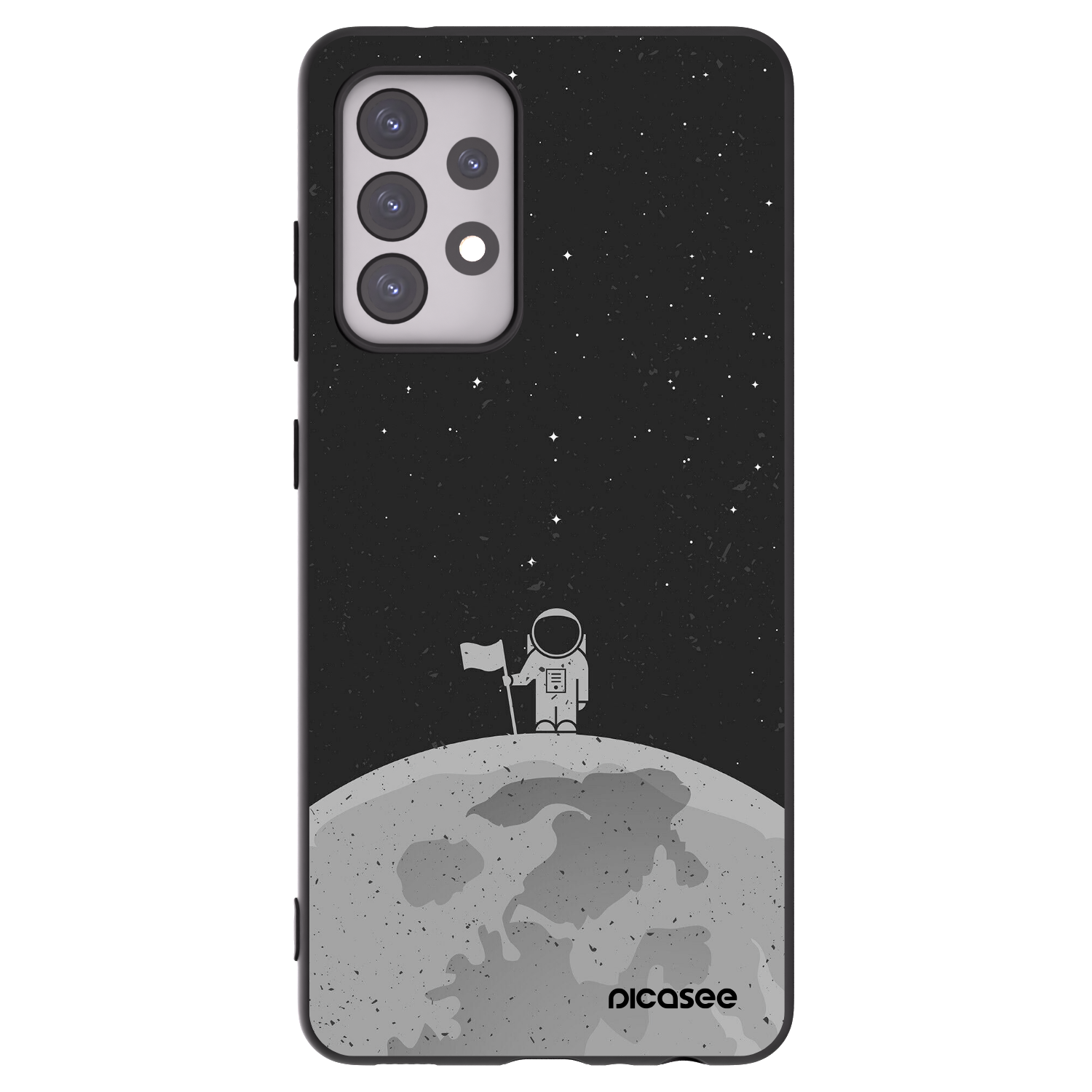 Picasee Μαύρη θήκη σιλικόνης για Samsung Galaxy A52s 5G A528B - Astronaut