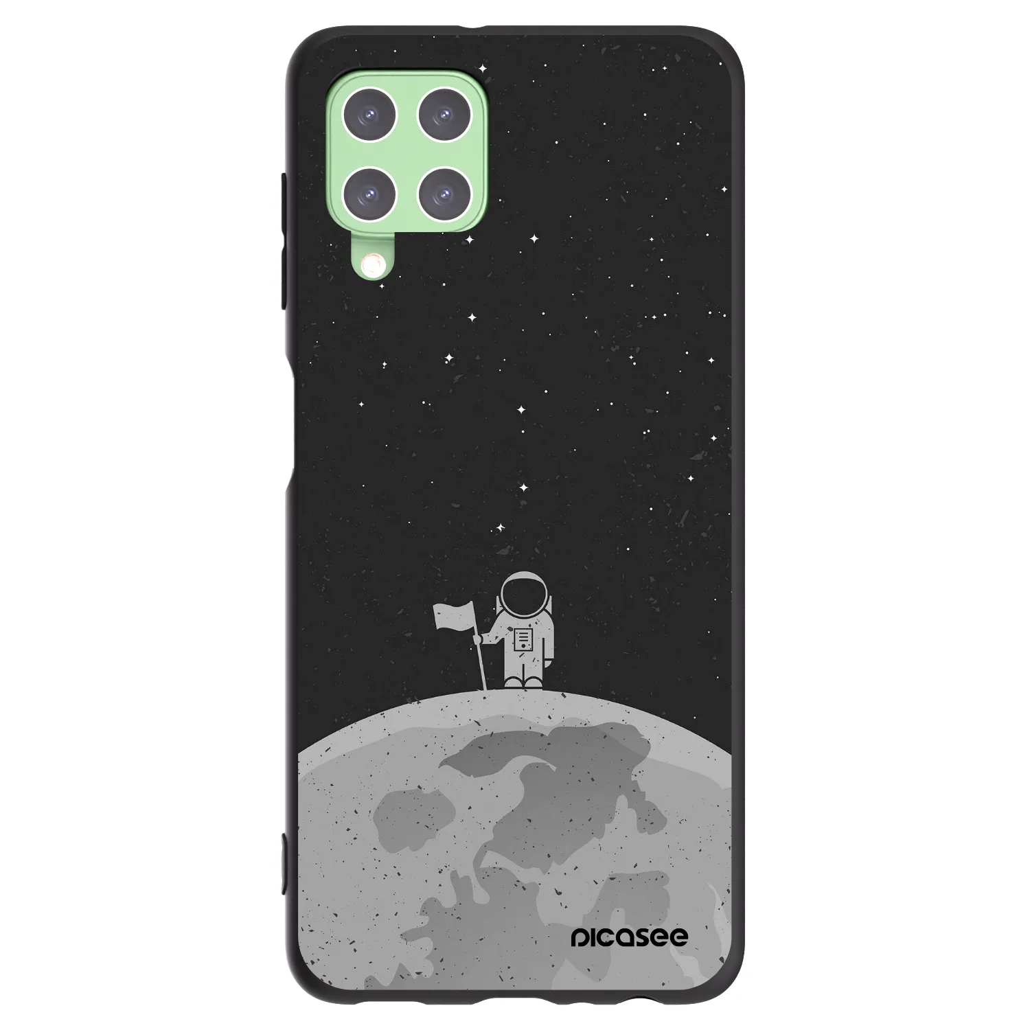Picasee Μαύρη θήκη σιλικόνης για Samsung Galaxy A22 A225F 4G - Astronaut