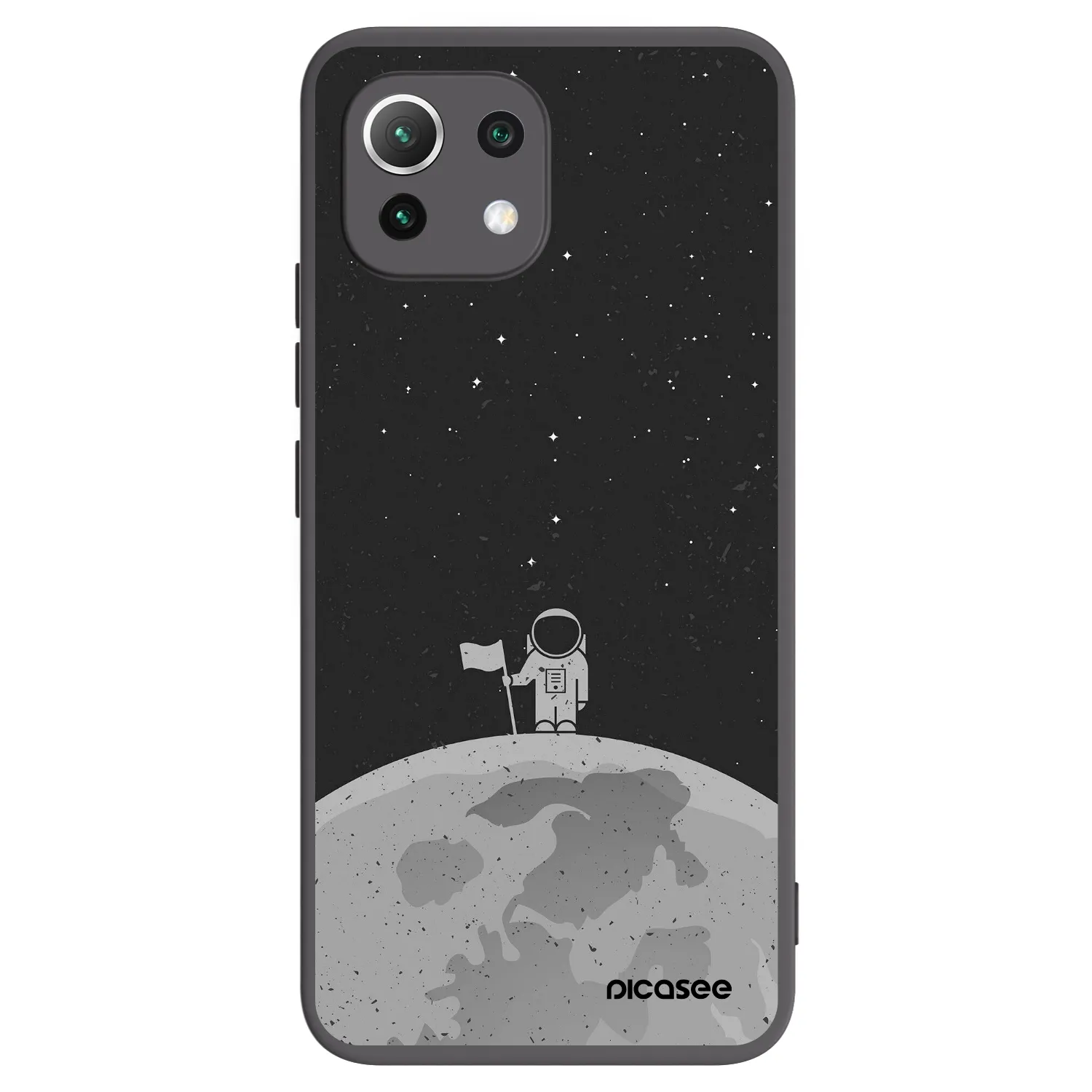 Picasee Μαύρη θήκη σιλικόνης για Xiaomi 11 Lite 5G NE - Astronaut