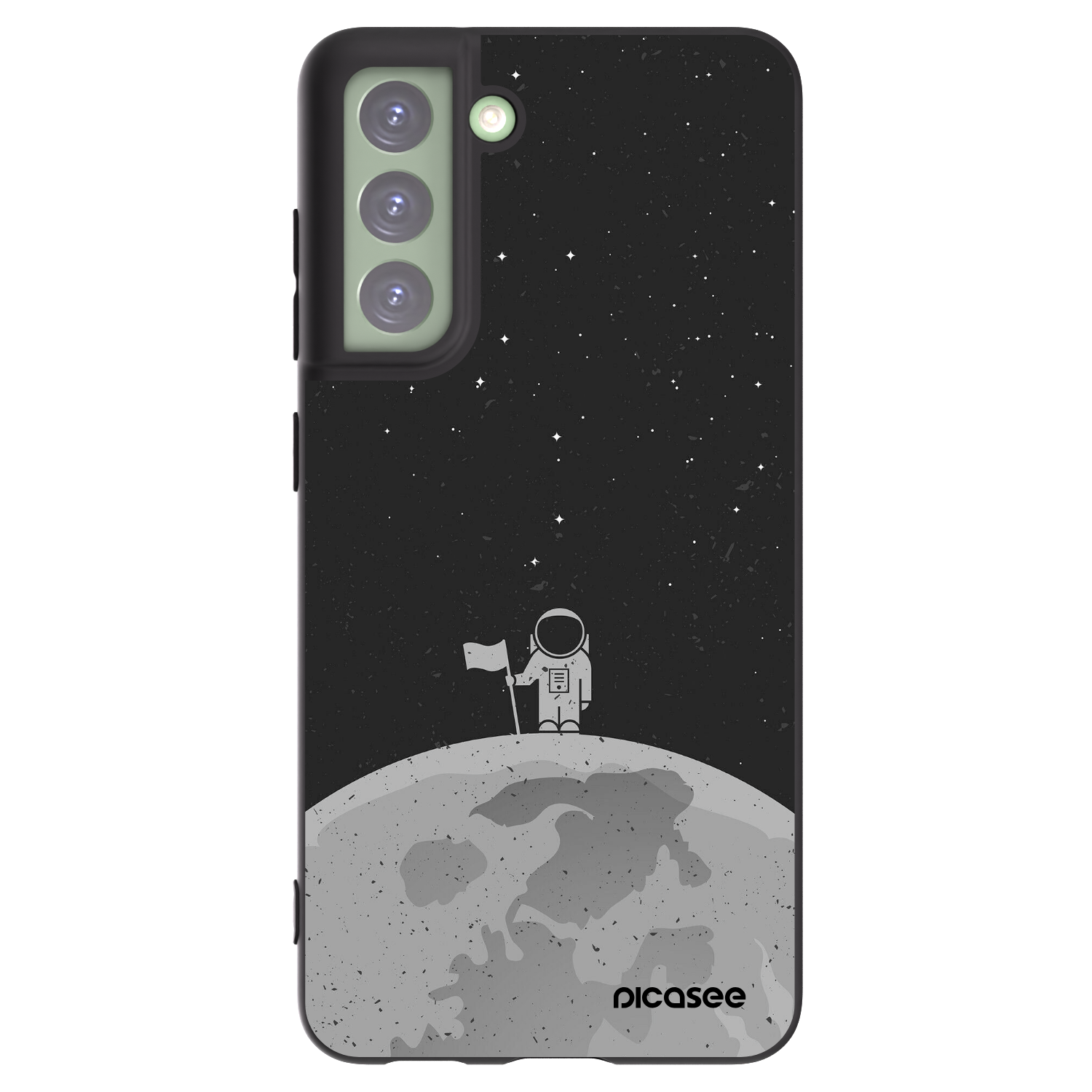 Picasee Μαύρη θήκη σιλικόνης για Samsung Galaxy S21 FE 5G - Astronaut