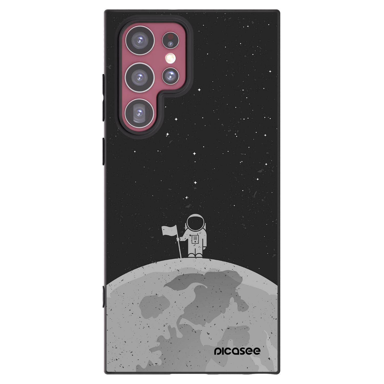 Picasee Μαύρη θήκη σιλικόνης για Samsung Galaxy S22 Ultra 5G - Astronaut