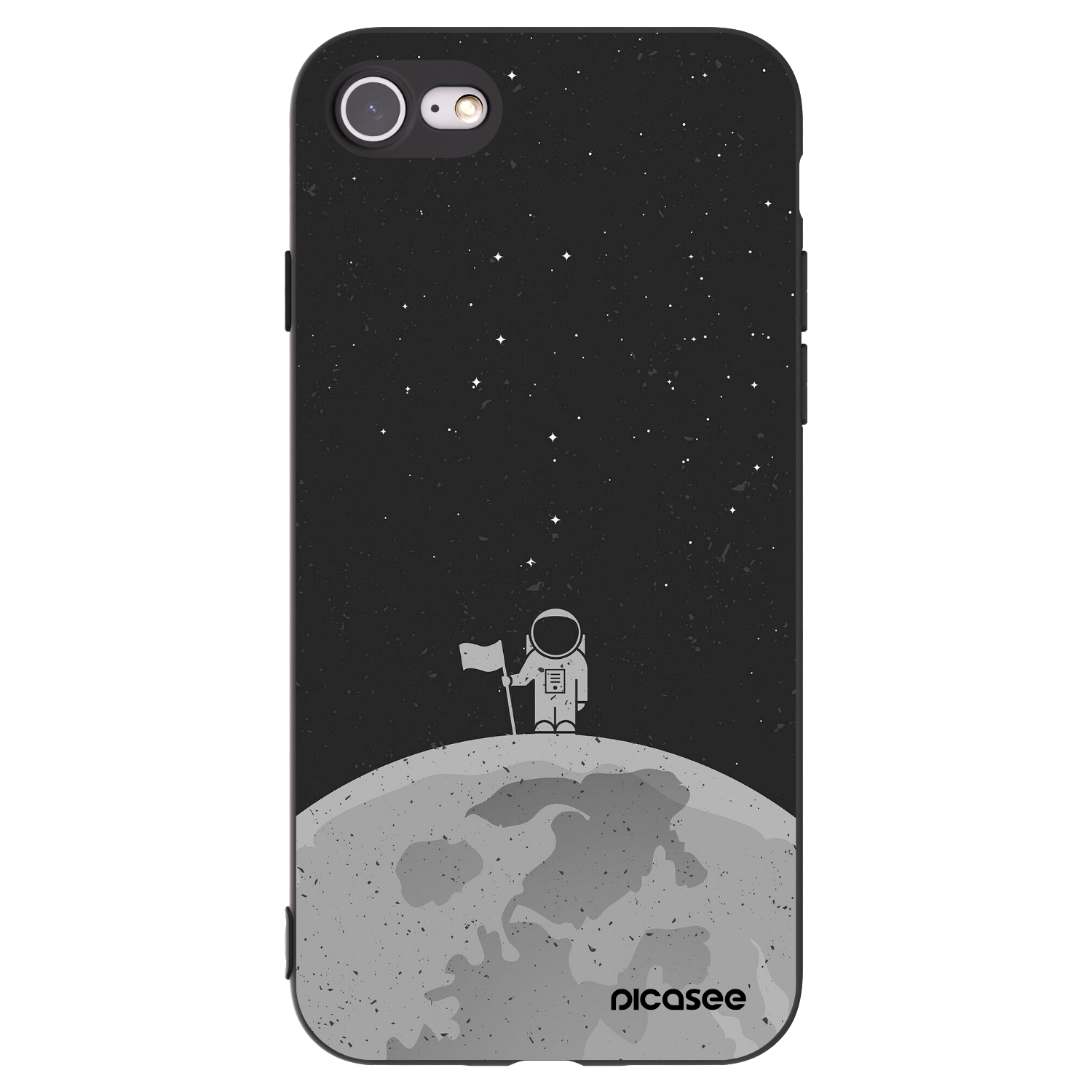 Picasee Μαύρη θήκη σιλικόνης για Apple iPhone SE 2022 - Astronaut