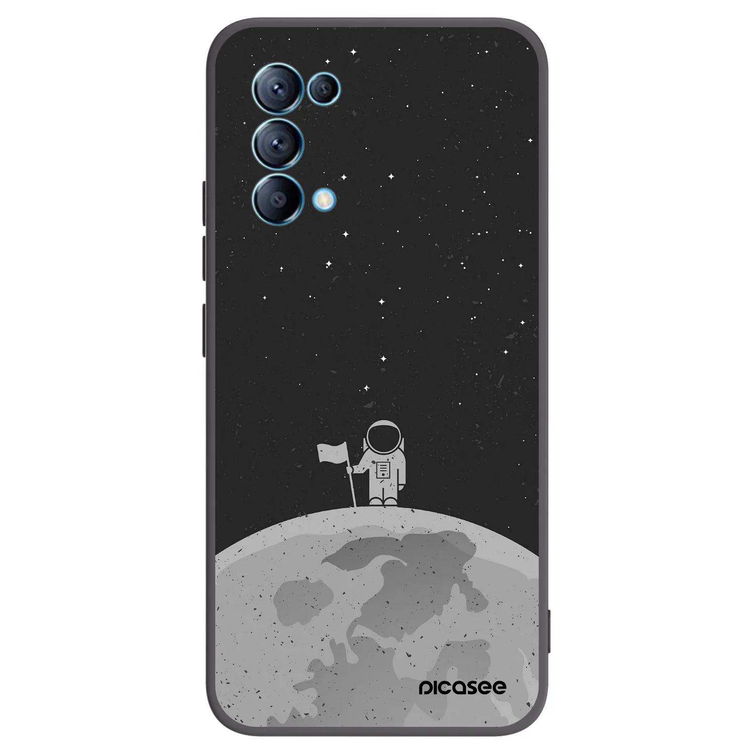 Picasee Μαύρη θήκη σιλικόνης για OPPO Reno 5 5G - Astronaut