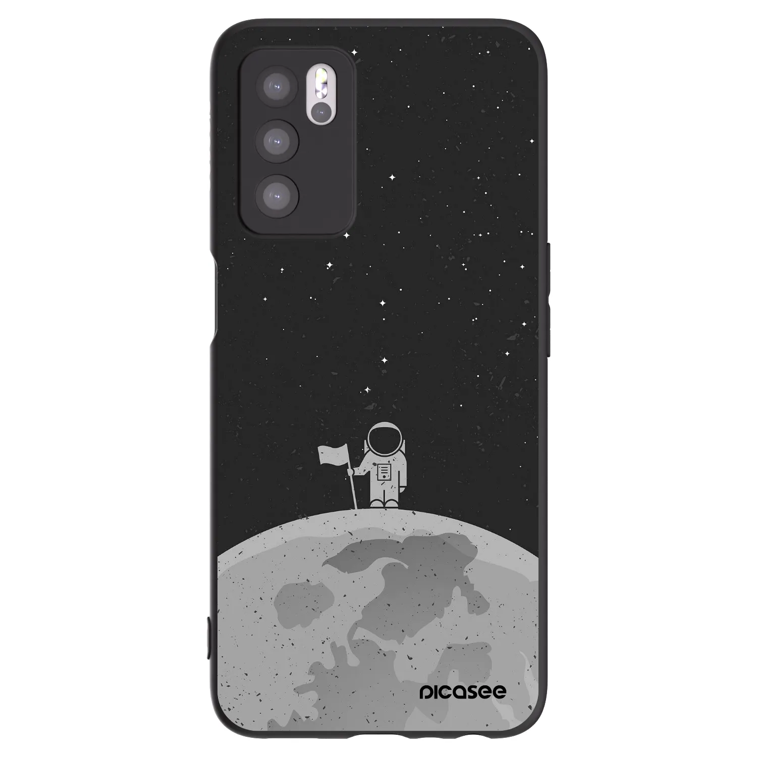 Picasee Μαύρη θήκη σιλικόνης για OPPO A16 - Astronaut
