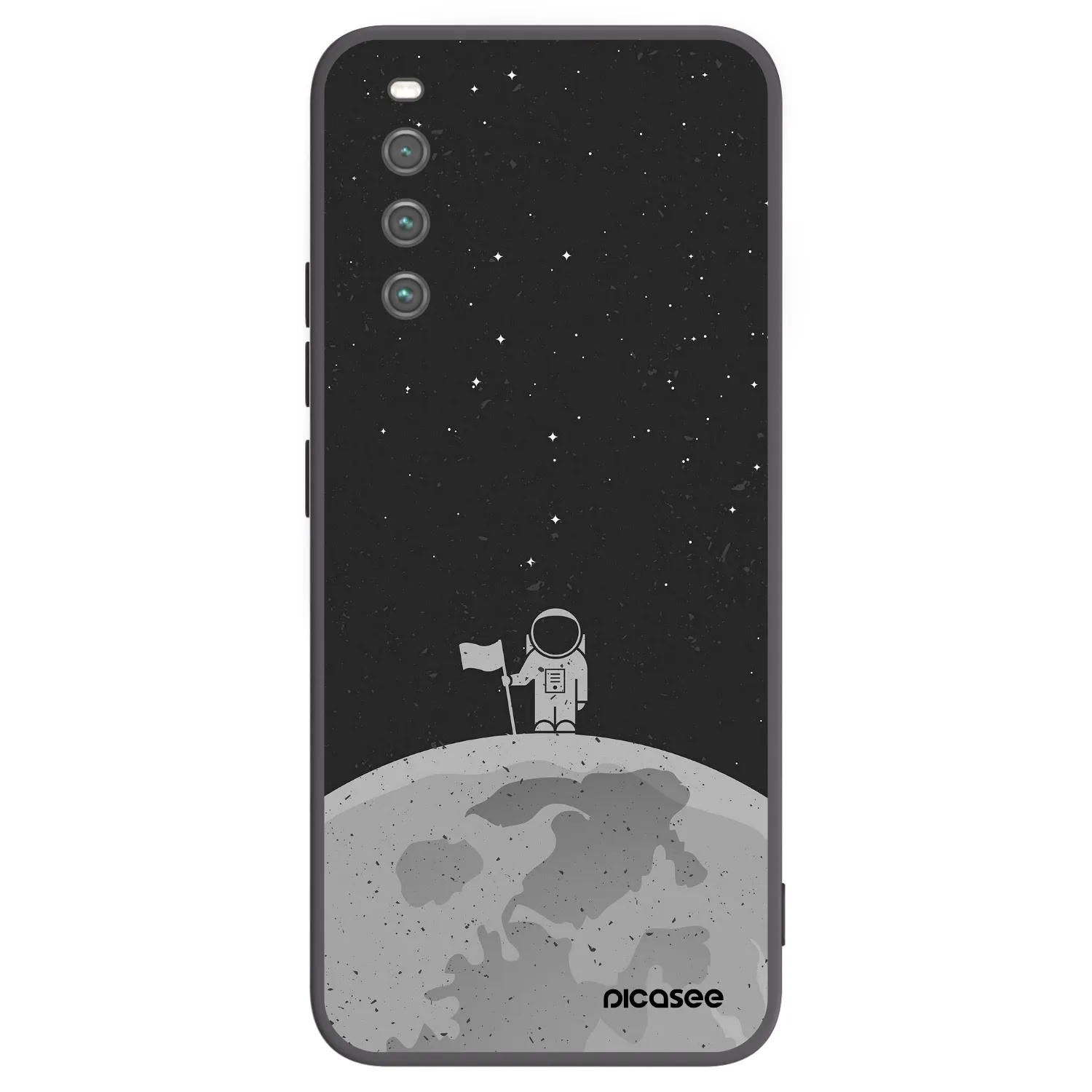 Picasee Μαύρη θήκη σιλικόνης για Sony Xperia 10 IV 5G - Astronaut