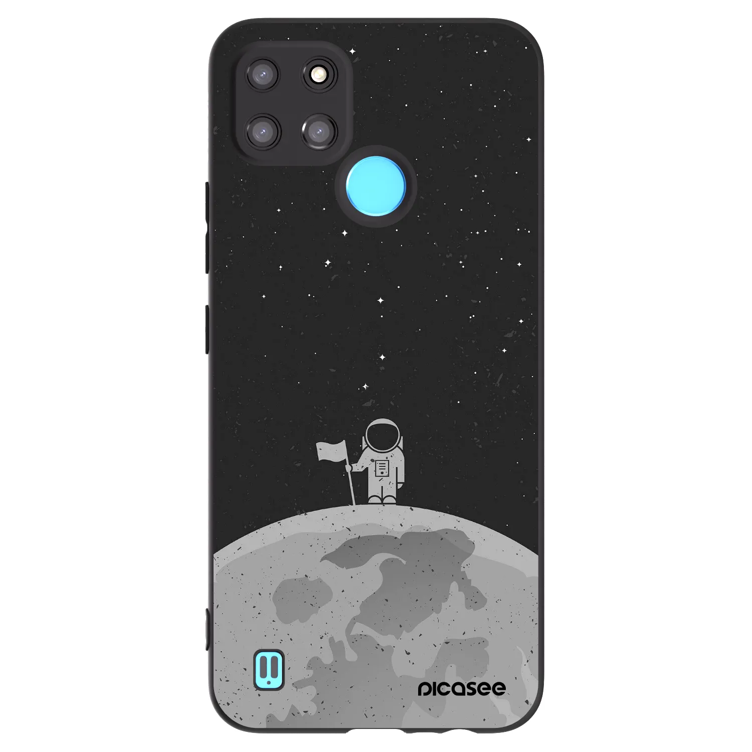 Picasee Μαύρη θήκη σιλικόνης για Realme C21Y - Astronaut