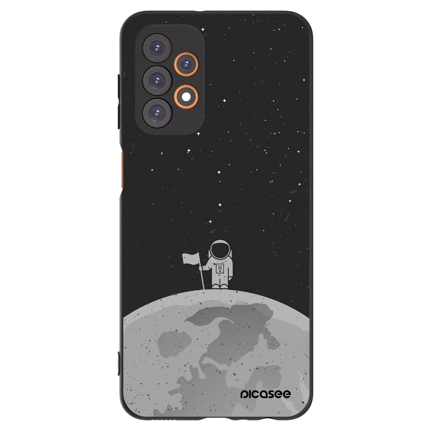 Picasee Μαύρη θήκη σιλικόνης για Samsung Galaxy A23 A235F 4G - Astronaut