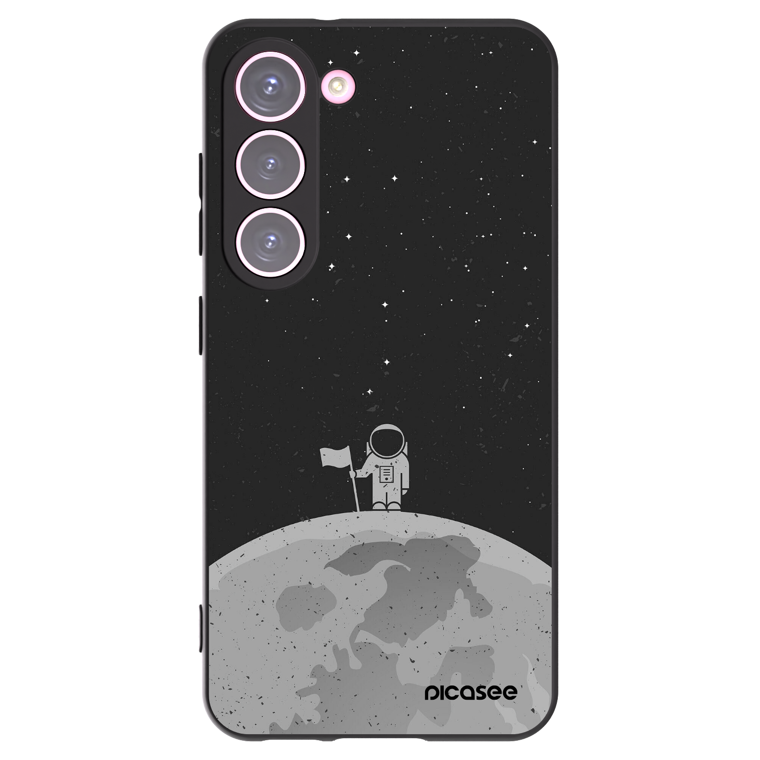 Picasee Μαύρη θήκη σιλικόνης για Samsung Galaxy S23 5G - Astronaut
