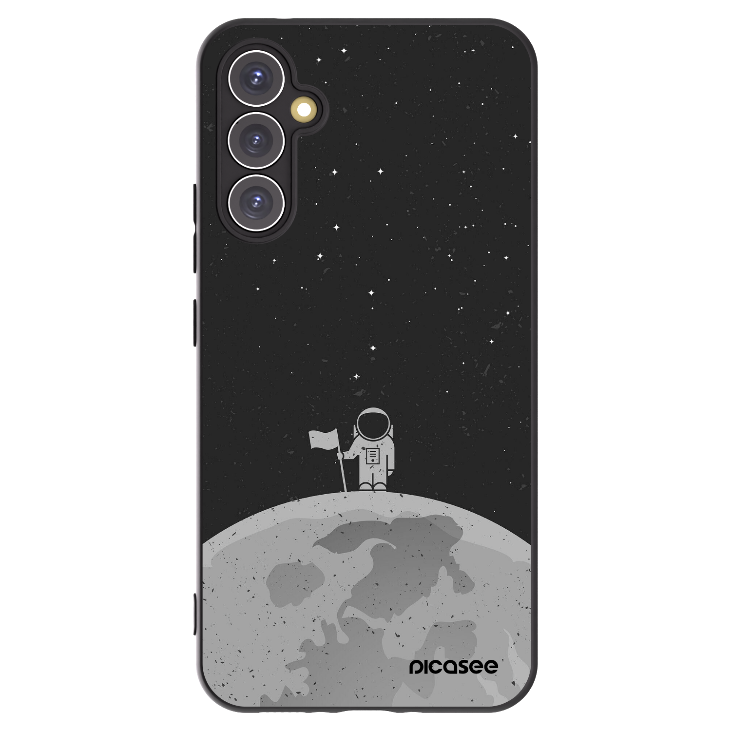 Picasee Μαύρη θήκη σιλικόνης για Samsung Galaxy A34 5G A346B - Astronaut