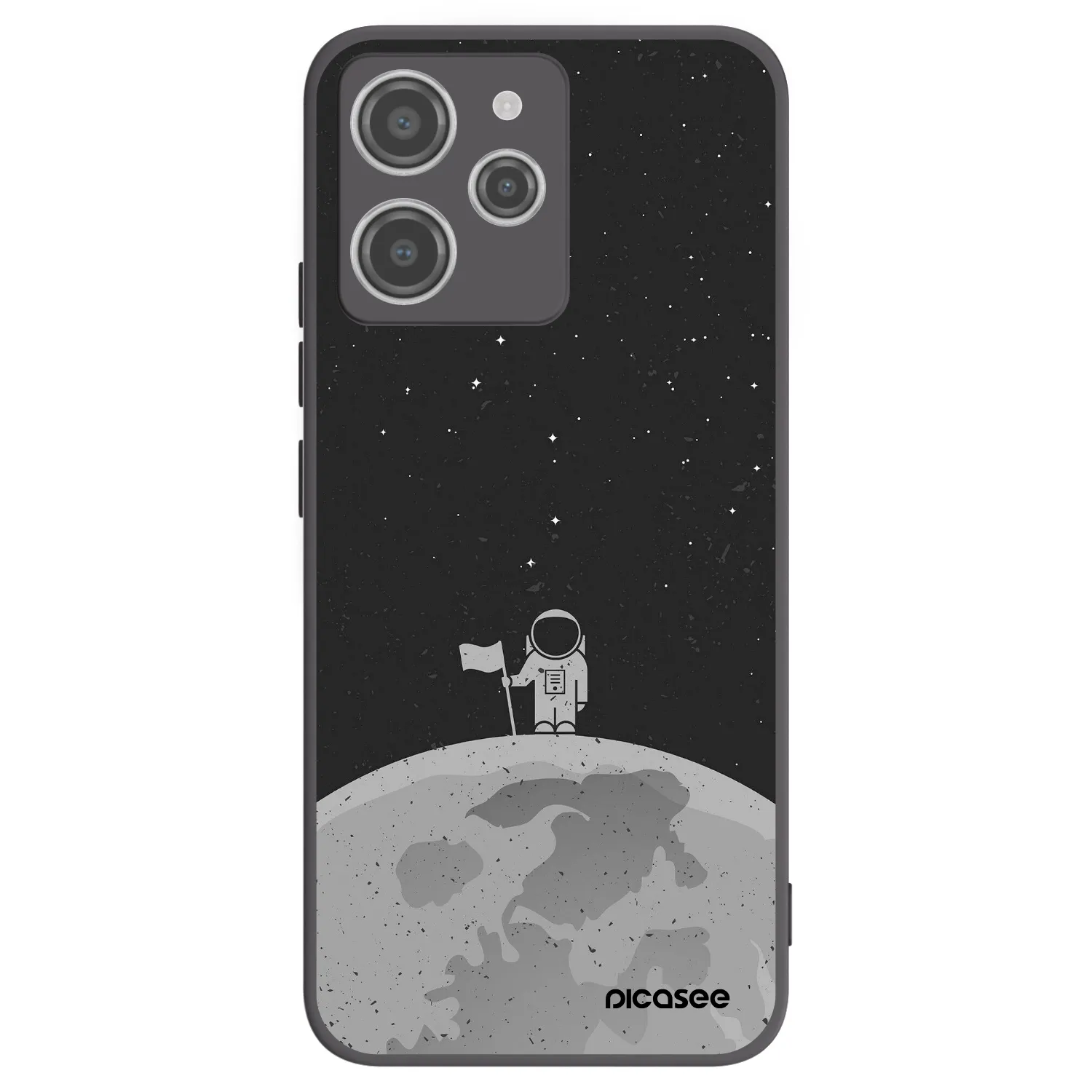 Picasee Μαύρη θήκη σιλικόνης για Xiaomi Redmi 12 4G - Astronaut