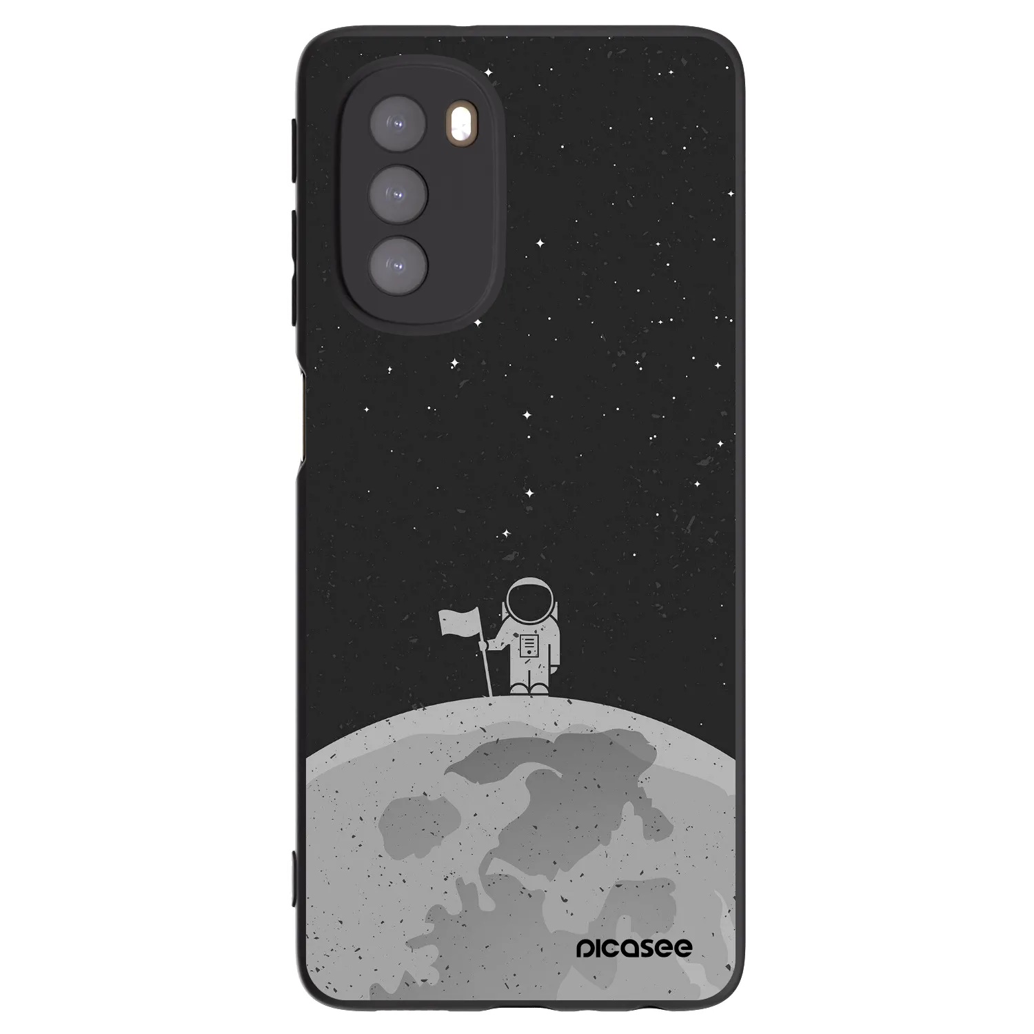 Picasee Μαύρη θήκη σιλικόνης για Motorola Moto G51 - Astronaut