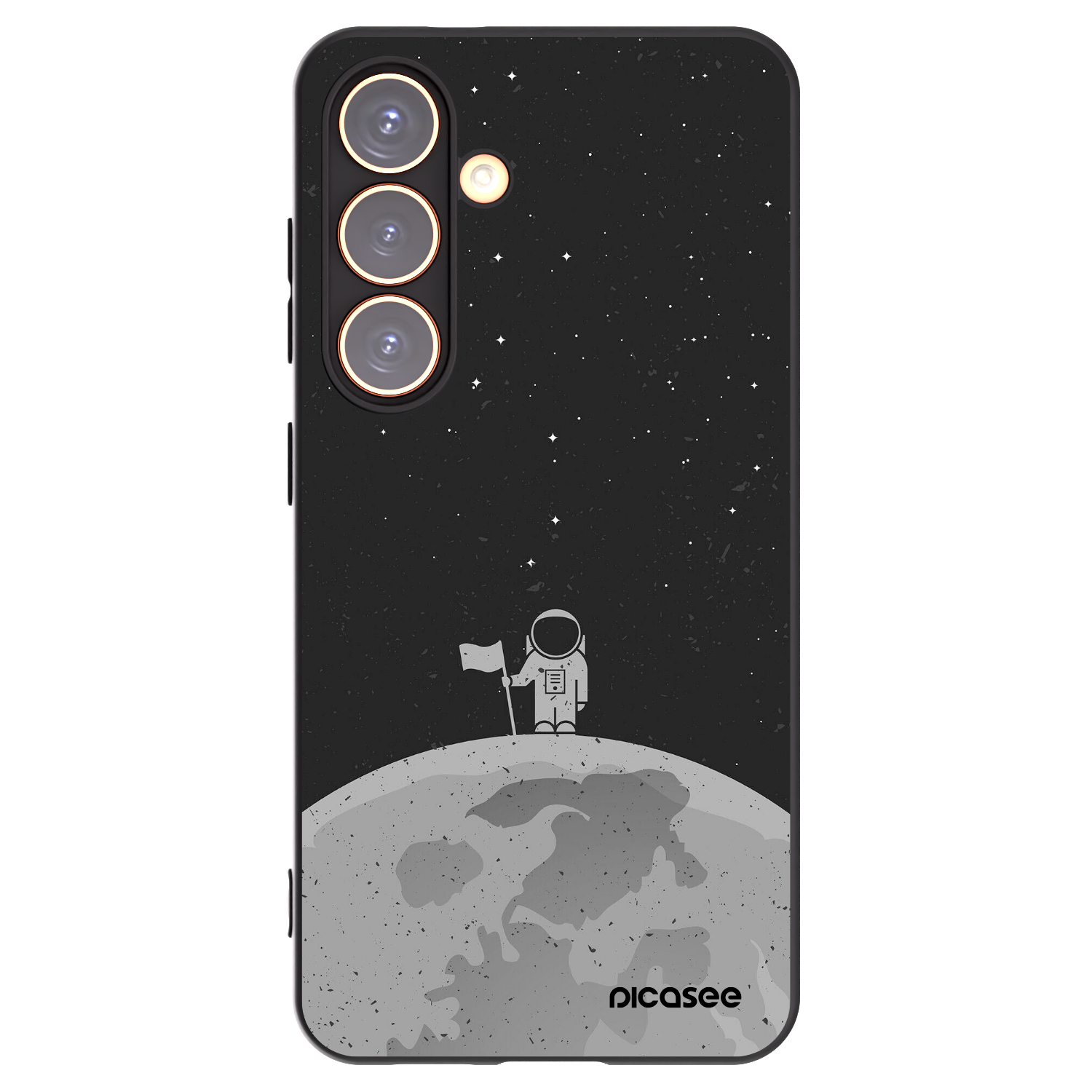 Picasee Μαύρη θήκη σιλικόνης για Samsung Galaxy S24 S921B 5G - Astronaut