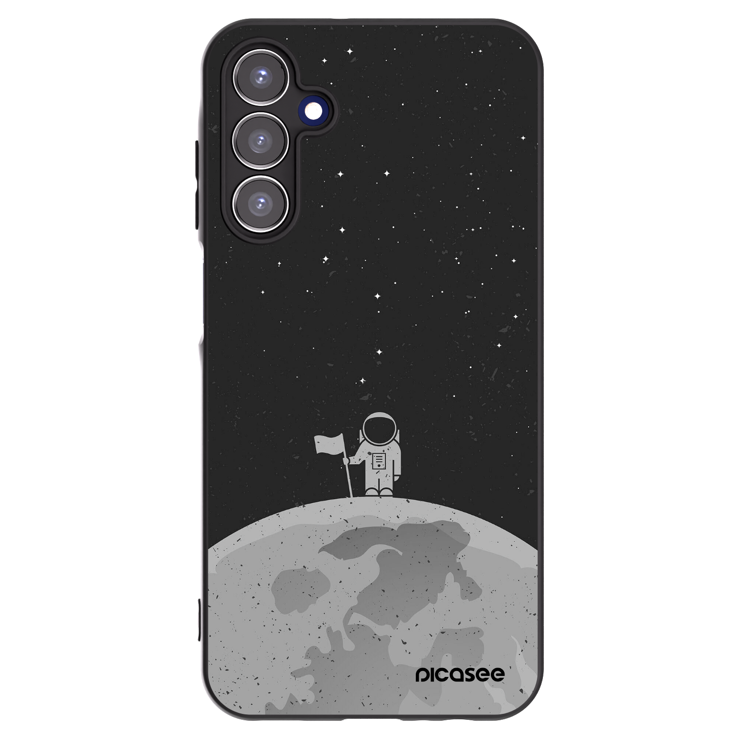 Picasee Μαύρη θήκη σιλικόνης για Samsung Galaxy A15 A155F 4G - Astronaut