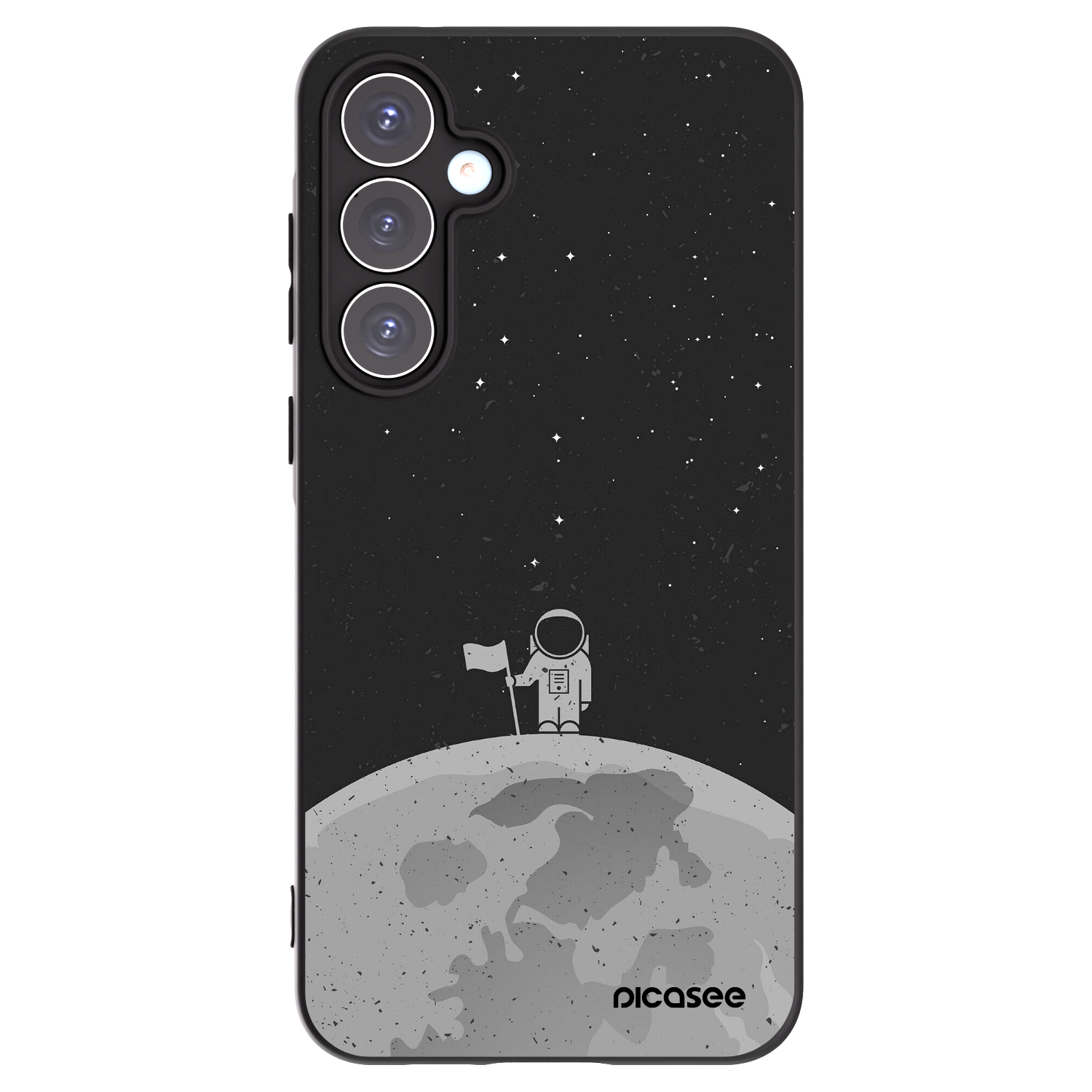 Picasee Μαύρη θήκη σιλικόνης για Samsung Galaxy A55 5G A556B - Astronaut