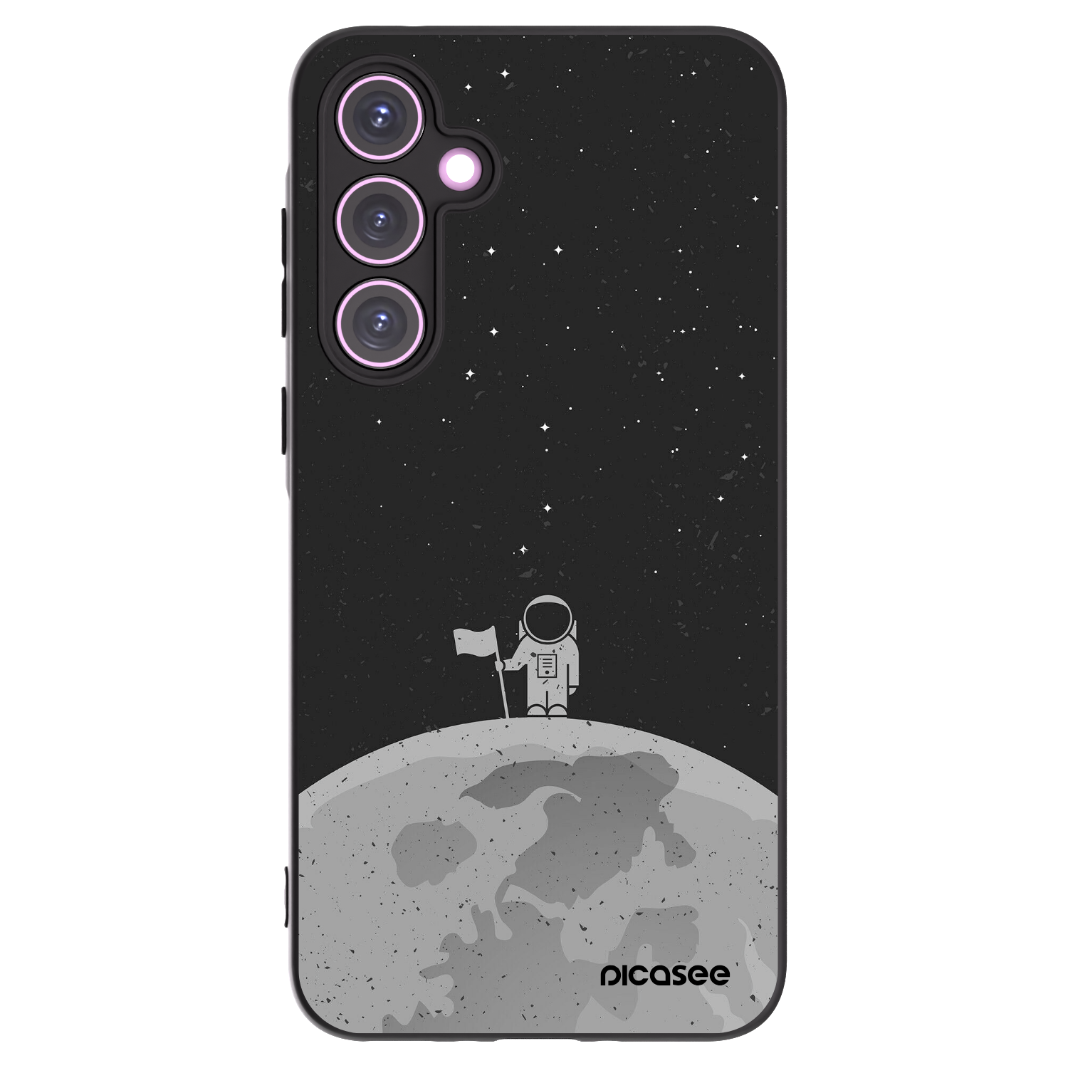 Picasee Μαύρη θήκη σιλικόνης για Samsung Galaxy A35 5G A356B - Astronaut