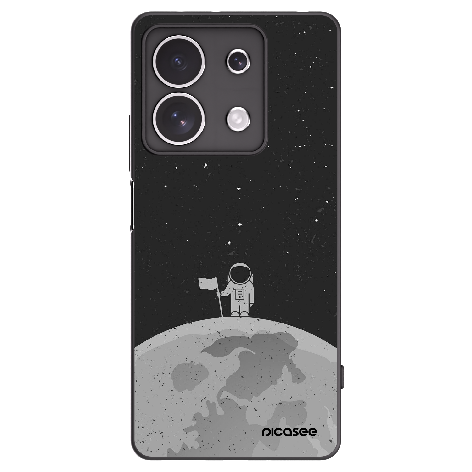 Picasee Μαύρη θήκη σιλικόνης για Xiaomi Redmi Note 13 4G - Astronaut