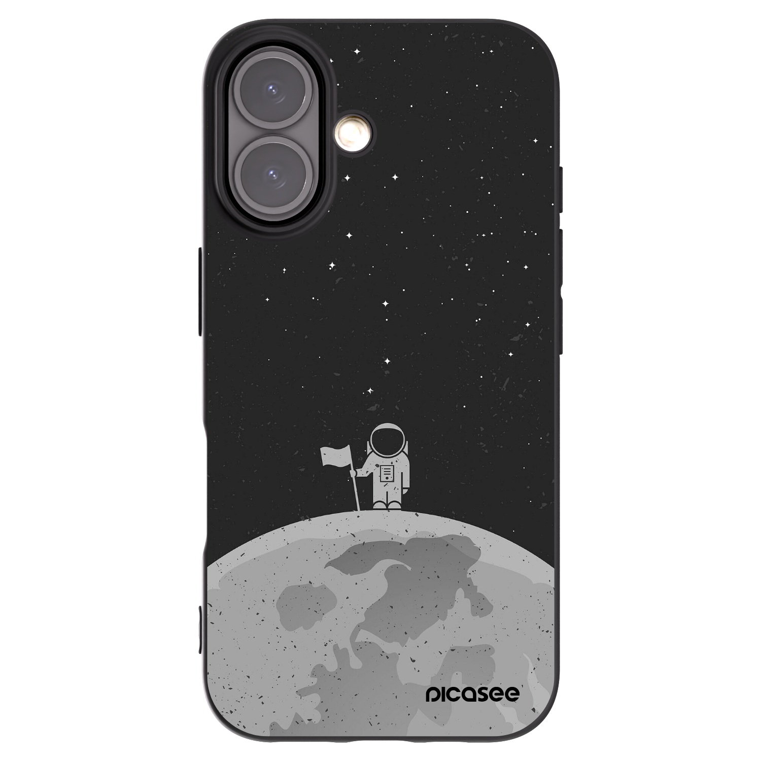 Picasee Μαύρη θήκη σιλικόνης για Apple iPhone 16 - Astronaut