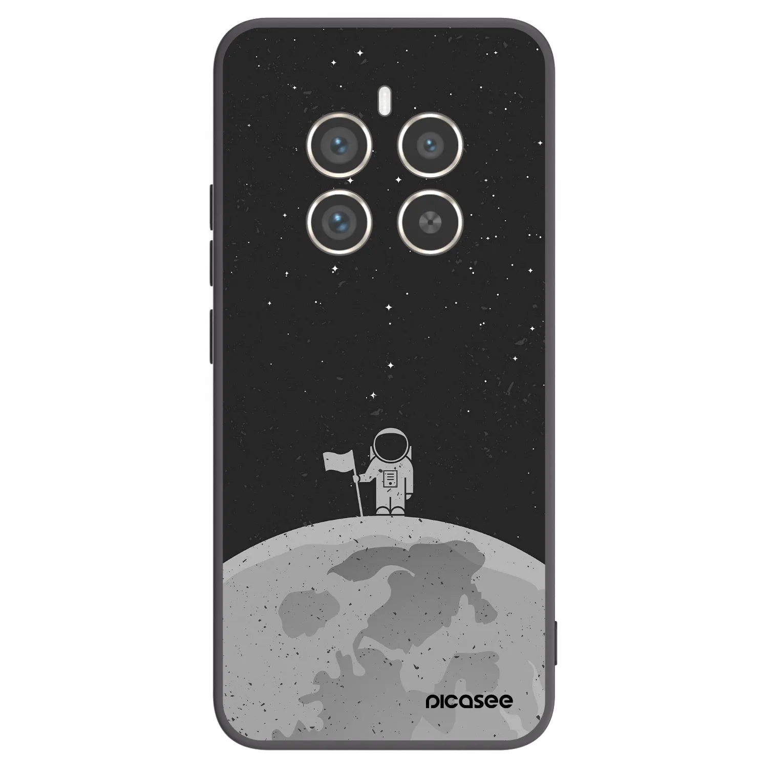 Picasee Μαύρη θήκη σιλικόνης για Realme 12 Pro 5G - Astronaut