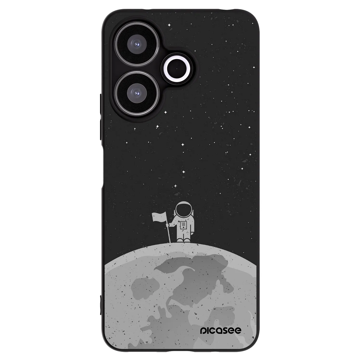 Picasee Μαύρη θήκη σιλικόνης για Xiaomi Redmi 13 4G - Astronaut